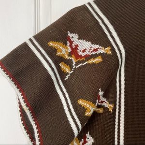 Vintage Knit BIRD Poncho
